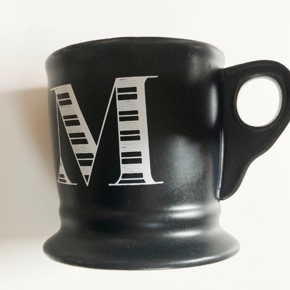 ANTHROPOLOGIE Noir Monogram Mug, Letter "M" - Picture 4 of 8